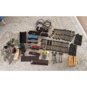 Vintage Marx 490 Steam Train Set with Accessories Tracks Cars Structures NYC B&O